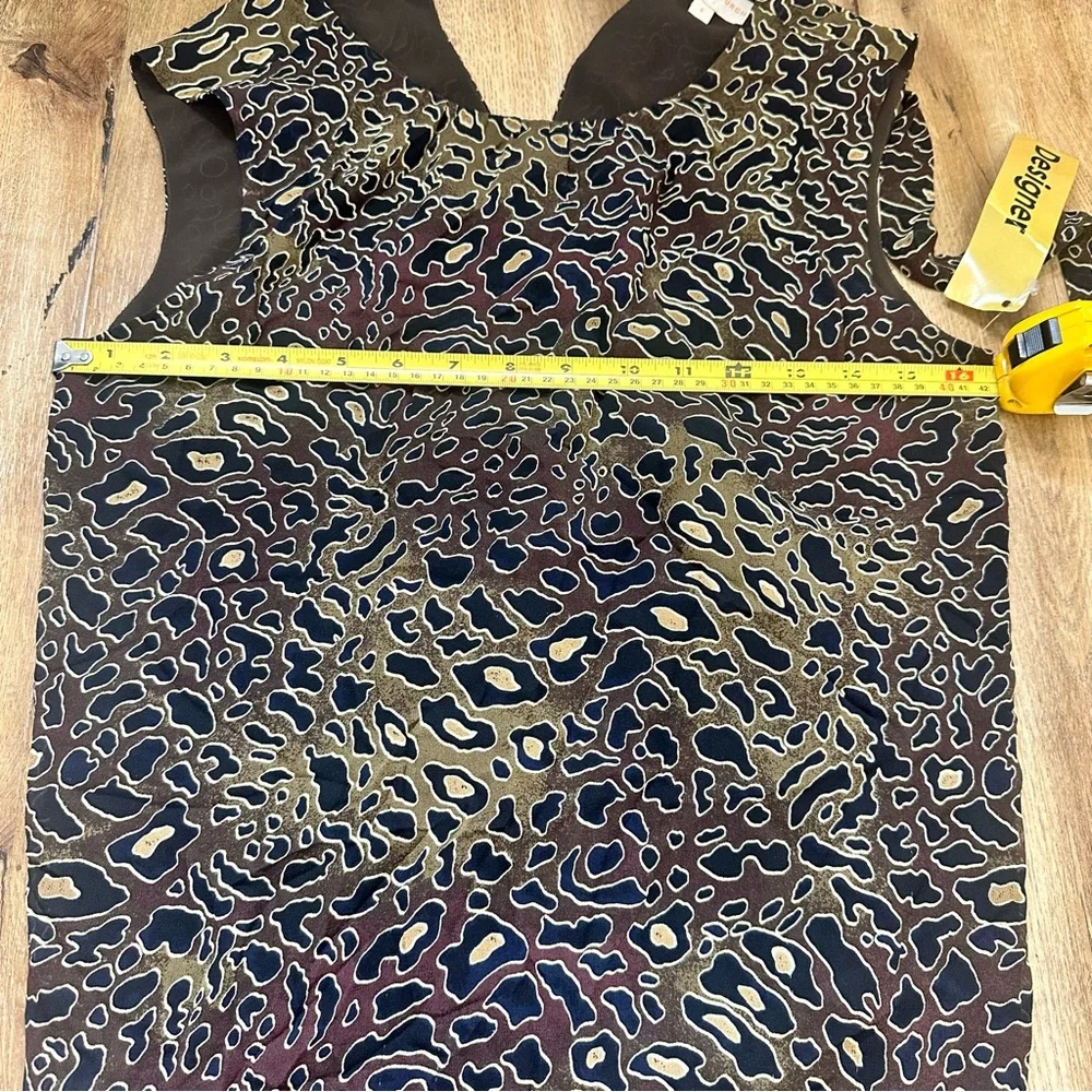 NWT Tory Burch Tanya Size 6‎ Brown 100% Silk Abstract Leopard Sleeveless Blouse